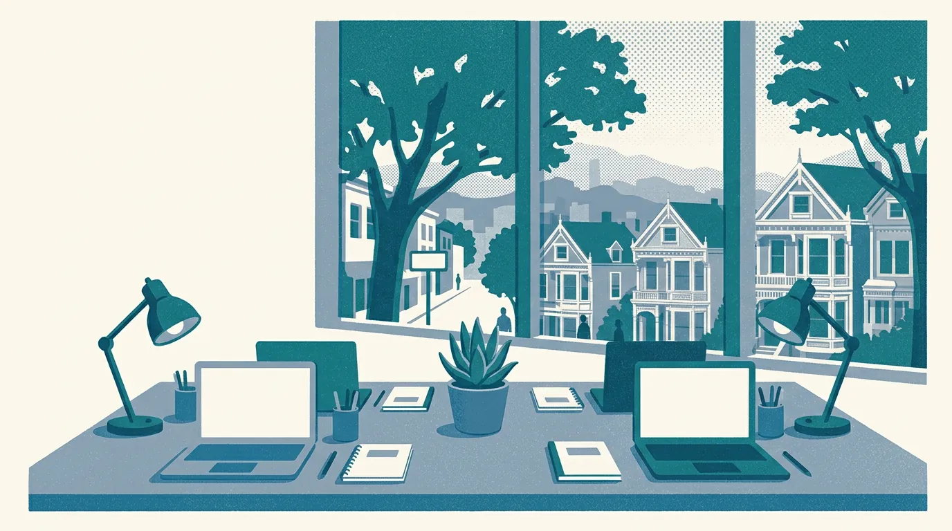 Illustration of coworking spaces in Berkeley