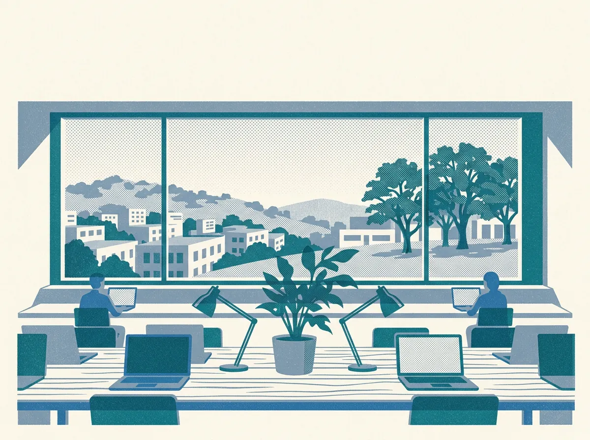 Illustration of coworking spaces in Oakland