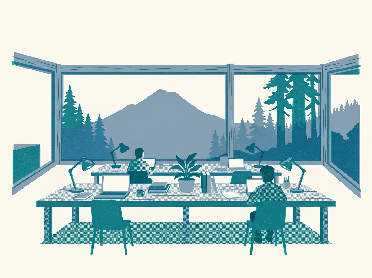 Illustration of coworking spaces in Mill Valley