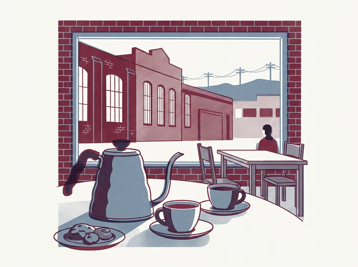 Illustration of coffee shops in SoMa